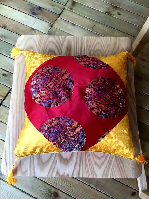 “紫檀枕头”纯紫檀末枕头套里外两层布料上等一对7斤