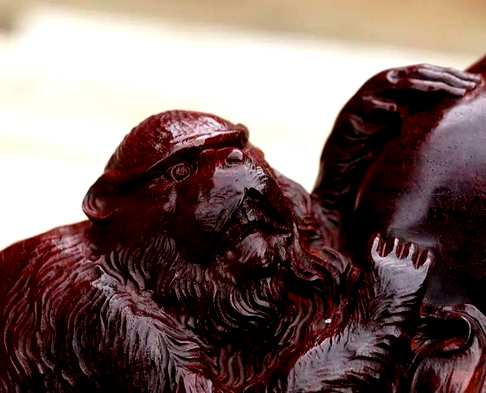 404印度小叶紫檀摆件【灵猴献寿】名家手工雕刻野生林老料