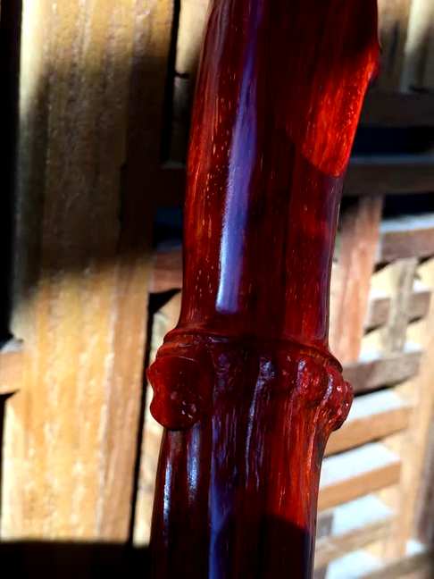 小叶紫檀纯手工精雕“茶勺”鸡血红高油密