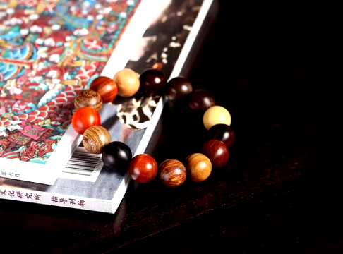 多宝珠15mm手串红木标本15种材质
