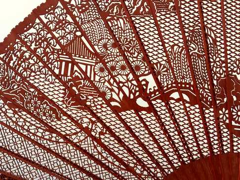 【苏州园林·狮子林】印度小叶紫檀摆设扇雕工精致精密