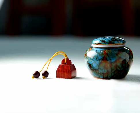 印度小叶紫檀【称心如意印章】做工精细送青瓷罐