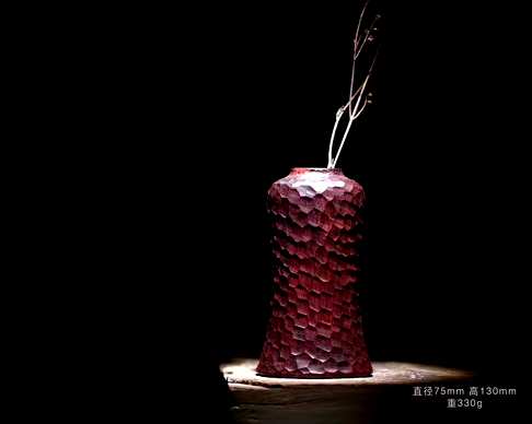 日常美物|花器……,快刀花器印度小叶紫檀直径75mm高130mm重330g|