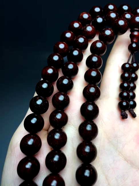 印度小叶紫檀佛珠手链108颗10mm念珠满金星老料完美品相特价