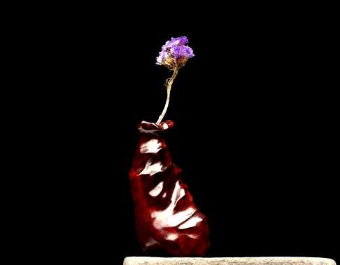 印度小叶紫檀随形花器【怀秋】