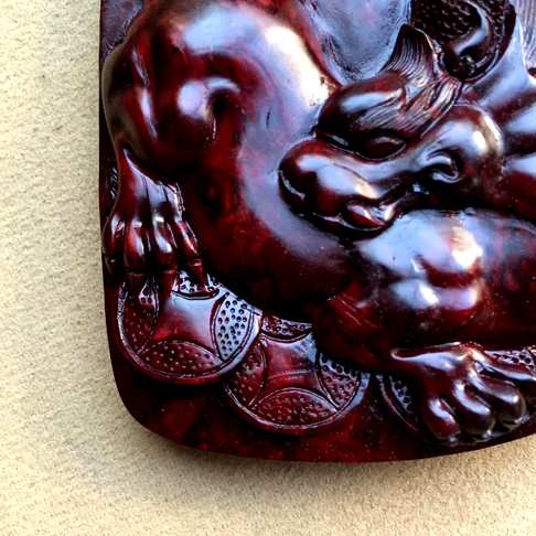 印度小叶紫檀满瘤疤挂牌招财貔貅雕工精致活灵活现珍藏价650,尺寸