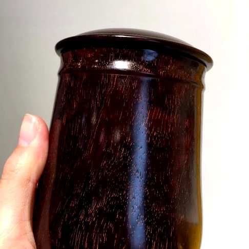 禅茶器物｜茶叶罐,小叶紫檀老料整木挖制完美品相高111mm口径70mm