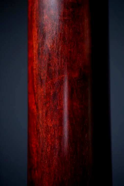 小叶紫檀风水柱,水波+火焰纹纹理美观木质精细两头为实心纯铜,
