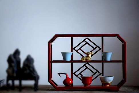小叶紫檀方菱系列·茶边柜,待客有道,从容优雅让生活更添仪式之