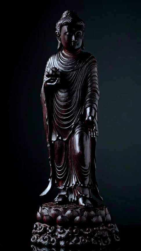 【释迦摩尼·造像,紫檀高油密老料,一木雕琢 大师手刻,刀法娴熟