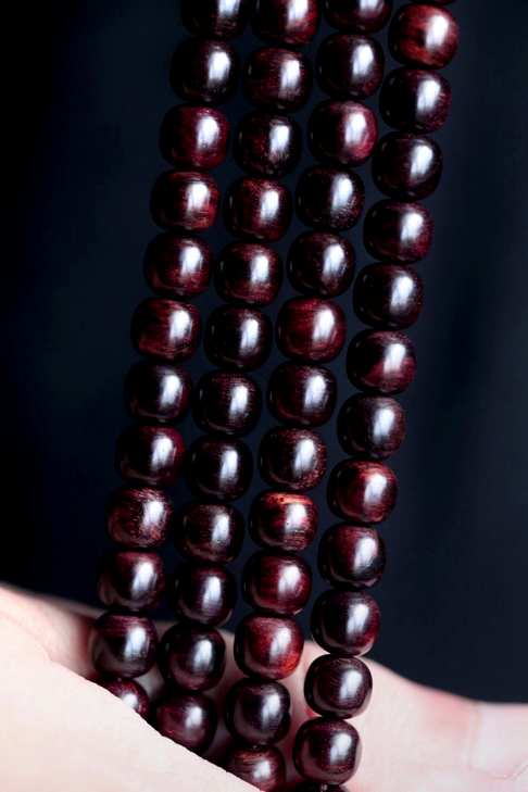 【5612】紫油梨海黄7mm桶珠108颗念珠纹理清晰降香浓郁重
