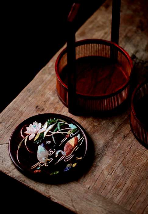 【鸿福连天】圆提篮,多种传统工艺匠心打造,取丝竹之雅韵,嵌百宝
