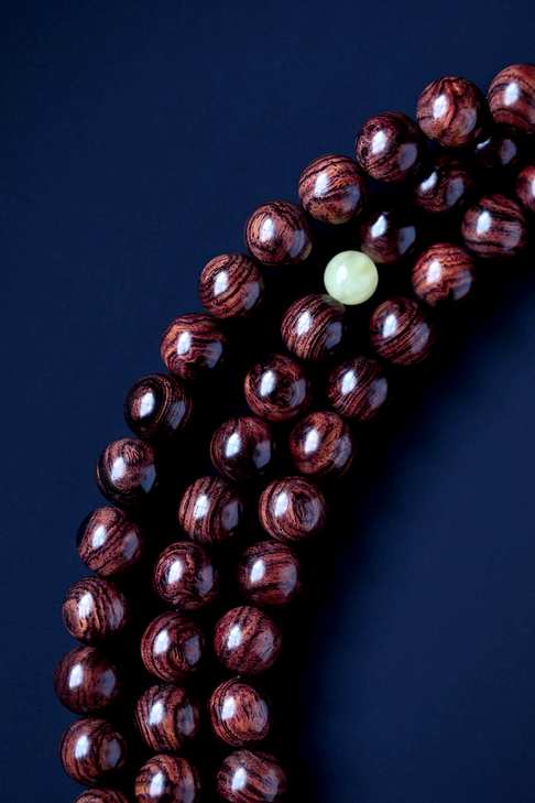 【5588】海黄油梨料虎皮纹大黑线10mm108颗念珠纹理清晰降香浓郁