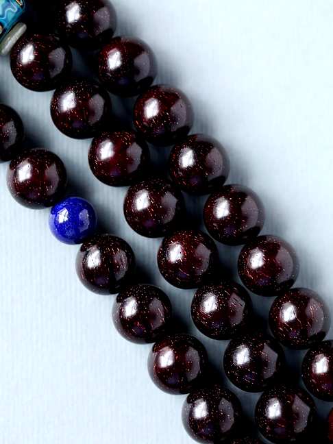 收藏级～,爆金星高油密老料108颗10mm念珠完美包浆小叶紫檀巧克力