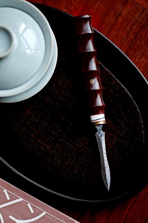 小叶紫檀竹节·茶刀,茶刀,茶人的兵器,匠人的情怀竹节设计翩翩