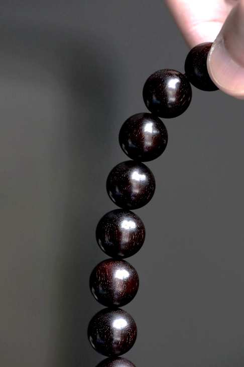 【3275】多金星包浆高油密老料15mm持珠小叶紫檀