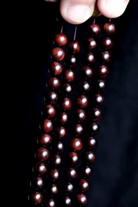 【5676】高档沉水级海黄紫油梨老料108颗7mm念珠纹理清晰降香浓郁