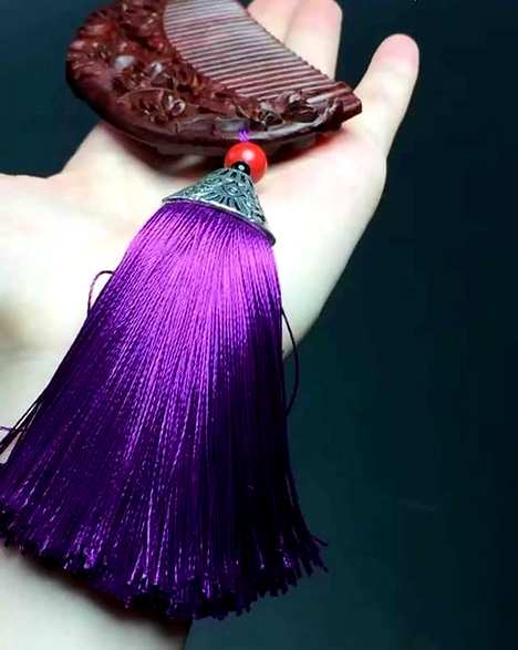小叶紫檀精雕手工艺木梳防静电木质梳子【茉莉花木梳】