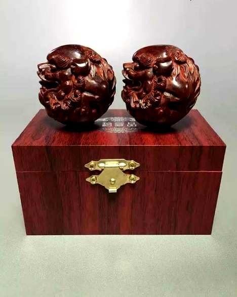 印度小叶紫檀【貔貅保健球】45mm大料健身球