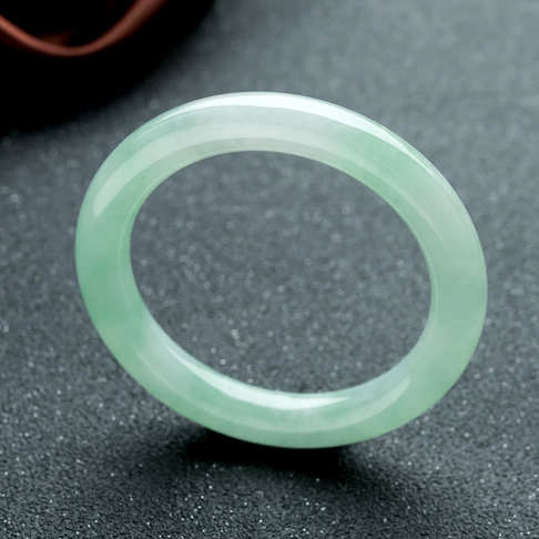 53.5mm糯冰种浅绿翡翠圆镯-翡翠-冰糯种-E15AL19D01002