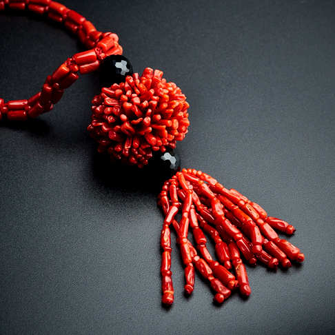 沙丁红珊瑚项链--红珊瑚-沙丁-B100916H22002
