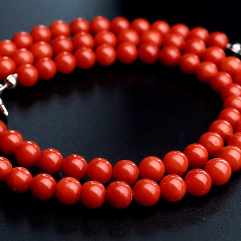 5.5mm沙丁红珊瑚项链--红珊瑚-沙丁-B101516J27009