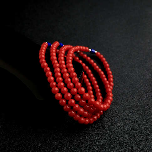 4mm沙丁红珊瑚手串--红珊瑚-沙丁-B101516L29004