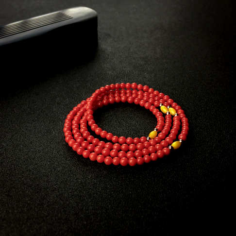 4mm沙丁红珊瑚手串--红珊瑚-沙丁-B101516L29006