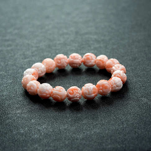 MISU粉色珊瑚龙珠单圈手串--红珊瑚-MISU-B106817E03008