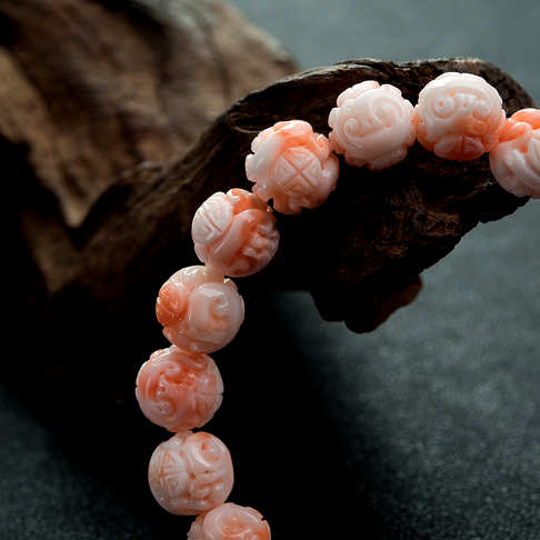 MISU粉色珊瑚龙珠单圈手串--红珊瑚-MISU-B106817E03008
