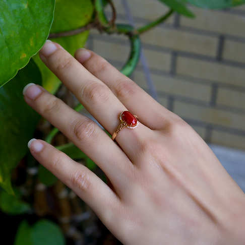 阿卡牛血红珊瑚戒指--红珊瑚-阿卡-B107720A01008