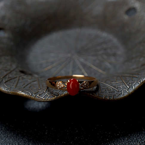阿卡牛血红珊瑚戒指--红珊瑚-阿卡-B107720B27005