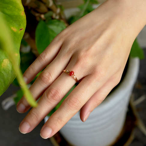 阿卡牛血红珊瑚戒指--红珊瑚-阿卡-B107720B27005