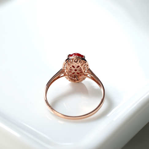 阿卡牛血红珊瑚戒指--红珊瑚-阿卡-B107720E21009