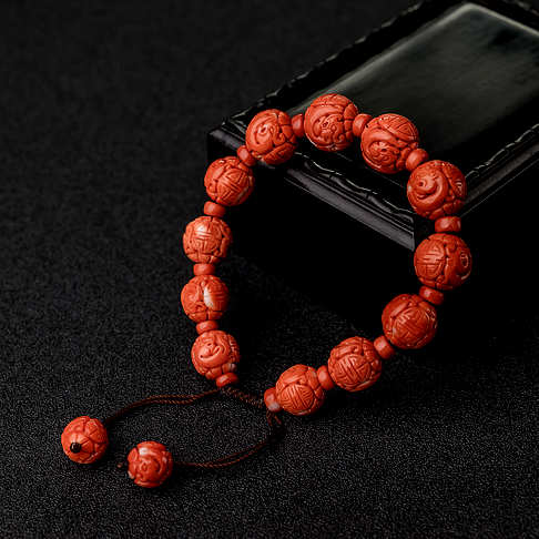 MOMO橘红珊瑚龙珠单圈手串--红珊瑚-MOMO-B107917D12006