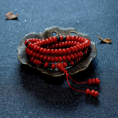 沙丁珊瑚算盘珠项链--红珊瑚-沙丁-B107917K21009