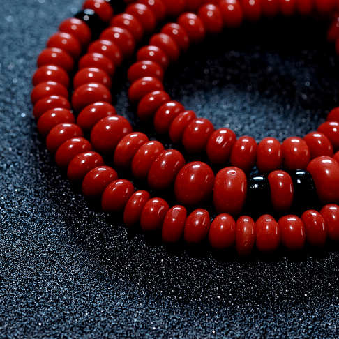 沙丁珊瑚算盘珠项链--红珊瑚-沙丁-B107917K21009