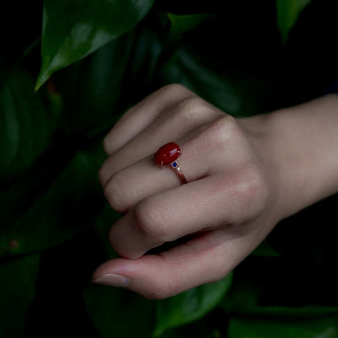 阿卡牛血红珊瑚戒指--红珊瑚-阿卡-B107919B18002