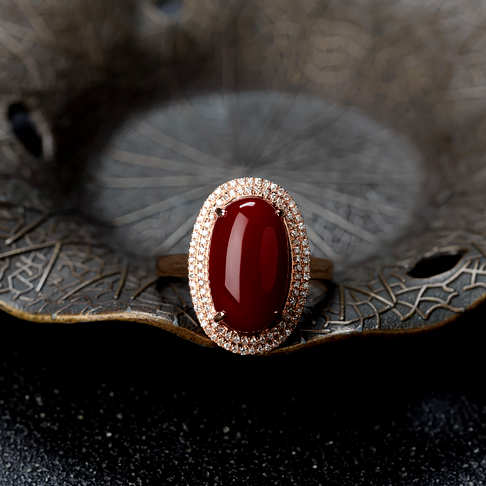 阿卡牛血红珊瑚戒指--红珊瑚-阿卡-B10DX19I05002