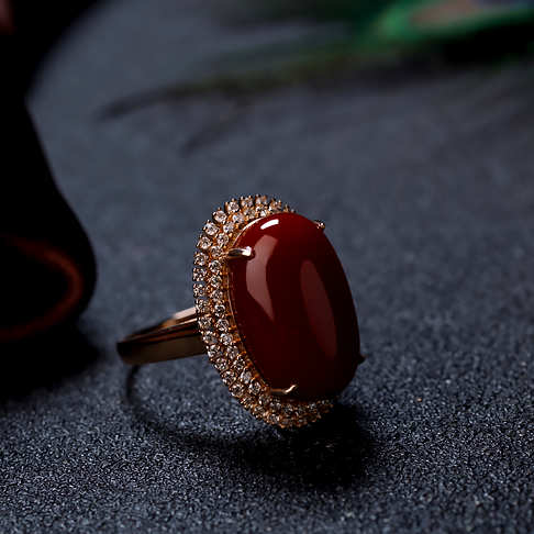 阿卡牛血红珊瑚戒指--红珊瑚-阿卡-B10DX19L30004