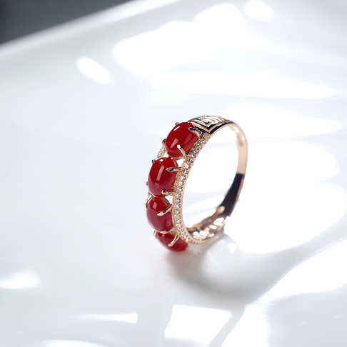 阿卡牛血红珊瑚戒指--红珊瑚-阿卡-B10DX20E16005