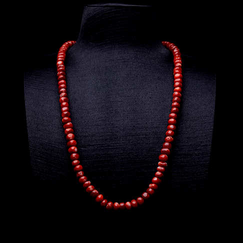 阿卡正红珊瑚鼓珠项链--红珊瑚-阿卡-B10J817G28007