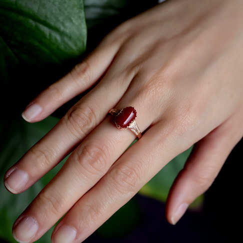 阿卡牛血红珊瑚戒指--红珊瑚-阿卡-B10J819D18002