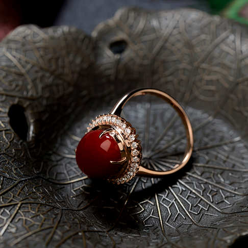 阿卡牛血红珊瑚戒指--红珊瑚-阿卡-B10J819J05002