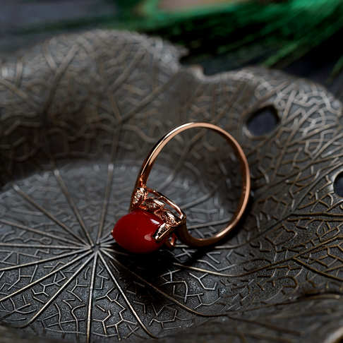 阿卡牛血红珊瑚戒指--红珊瑚-阿卡-B10L819I23012