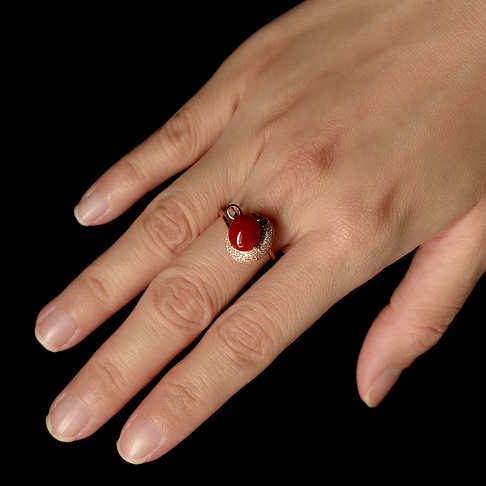 阿卡牛血红珊瑚戒指--红珊瑚-阿卡-F106820K02008