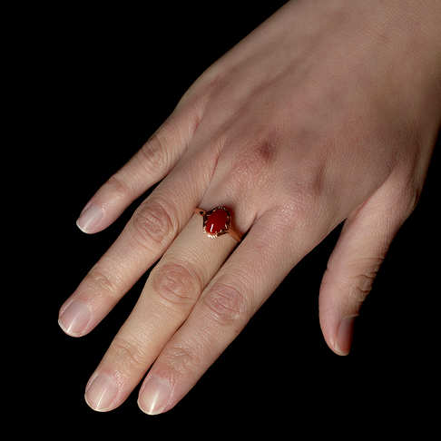 阿卡牛血红珊瑚戒指--红珊瑚-阿卡-F107720L16012