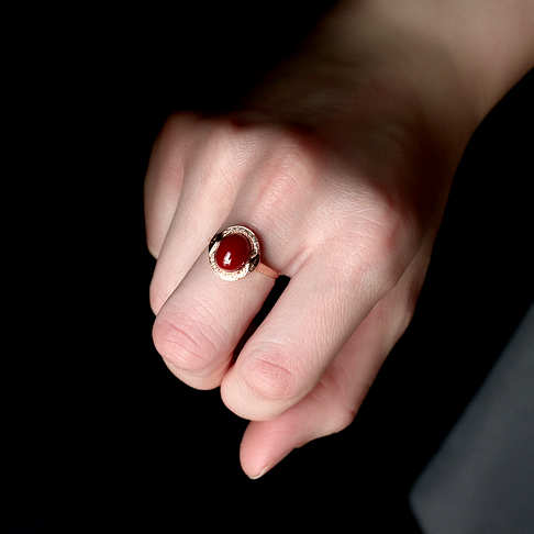 阿卡牛血红珊瑚戒指--红珊瑚-阿卡-F107722A06010