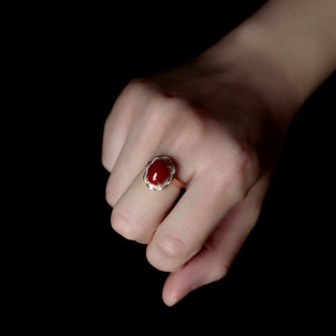 阿卡牛血红珊瑚戒指--红珊瑚-阿卡-F107722D19004