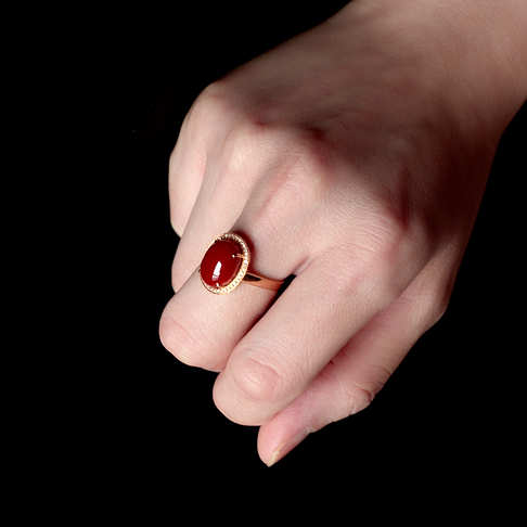 阿卡牛血红珊瑚戒指--红珊瑚-阿卡-F10CC21I18005